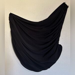 Black One Shoulder Crop Top